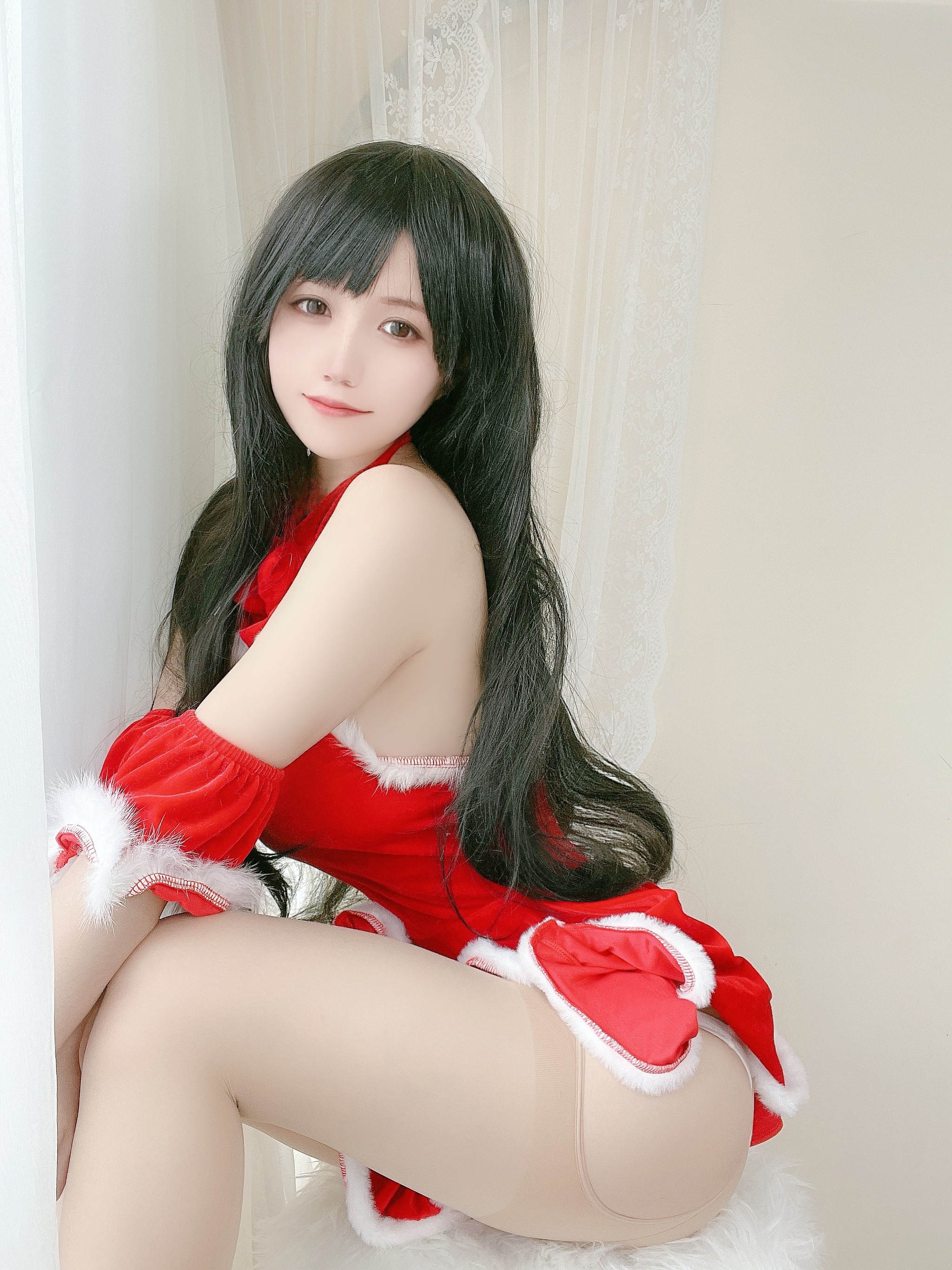 图片[1]-小仓千代w – NO.018 红色礼物裙 [23P]-XikXak
